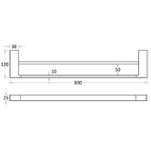 Sinclair Bathware Eckig Double Towel Rail
