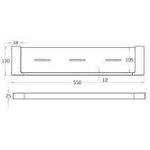 Sinclair Bathware Eckig 550mm Shower Shelf