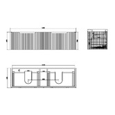 Sinclair Bathware Dustin 1500mm Wall Hung Single Vanity