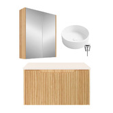 Sinclair Bathware Dustin 750mm Wall Hung Vanity Package with Shaving Cabinet