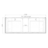 Sinclair Bathware Plaga 1200mm Wall Hung Single Vanity