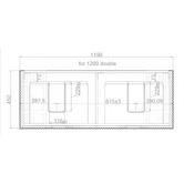 Sinclair Bathware Plaga 1200mm Wall Hung Double Vanity