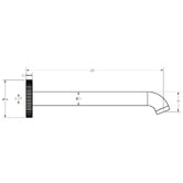 Sinclair Bathware Courtney 220mm Bath Spout