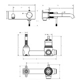 Sinclair Bathware Courtney 180mm Basin Wall Mixer Set