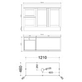 Sinclair Bathware Stefania 1200mm Matte White Freestanding Single Vanity with Stone Countertop