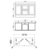 Sinclair Bathware Stefania 1200mm Matte White Freestanding Double Vanity with Stone Countertop