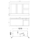 Sinclair Bathware Stefania 1200mm Matte White Freestanding Single Vanity with Stone Countertop
