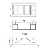 Sinclair Bathware Stefania 1500mm Matte White Freestanding Double Vanity with Stone Countertop