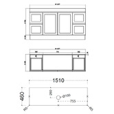 Sinclair Bathware Stefania 1500mm Matte White Freestanding Single Vanity with Stone Countertop