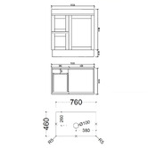 Sinclair Bathware Stefania 750mm Matte White Freestanding Single Vanity with Stone Countertop
