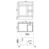 Sinclair Bathware Stefania 750mm Matte White Freestanding Single Vanity with Stone Countertop