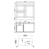 Sinclair Bathware Stefania 900mm Matte White Freestanding Single Vanity with Stone Countertop