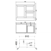 Sinclair Bathware Stefania 900mm Matte White Freestanding Single Vanity with Stone Countertop