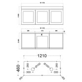 Sinclair Bathware Stefania 1200mm Matte White Wall Hung Double Vanity with Stone Countertop
