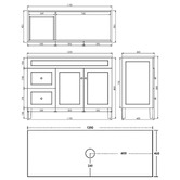 Sinclair Bathware Seraphina 1200mm Freestanding Single Vanity with Quartz Countertop