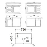 Sinclair Bathware Stefania 750mm Matte White Wall Hung Single Vanity with Stone Countertop
