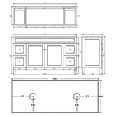 Sinclair Bathware Seraphina 1500mm Freestanding Double Vanity with Quartz Countertop