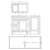 Sinclair Bathware Seraphina 750mm Freestanding Single Vanity with Quartz Countertop
