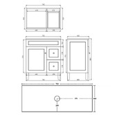 Sinclair Bathware Seraphina 750mm Freestanding Single Vanity with Quartz Countertop