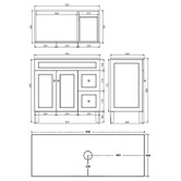 Sinclair Bathware Seraphina 900mm Freestanding Single Vanity with Quartz Countertop