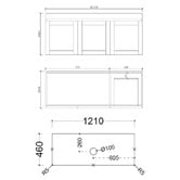 Sinclair Bathware Stefania 1200mm Matte White Wall Hung Single Vanity with Stone Countertop