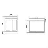 Sinclair Bathware Stefania 600mm Matte White Freestanding Single Vanity with Stone Countertop