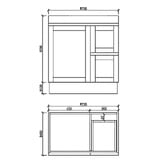 Sinclair Bathware Stefania 750mm Matte White Freestanding Single Vanity with Stone Countertop
