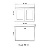 Sinclair Bathware Stefania 600mm Matte White Wall Hung Single Vanity with Stone Countertop