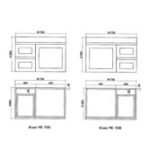 Sinclair Bathware Stefania 750mm Matte White Wall Hung Single Vanity with Stone Countertop