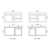 Sinclair Bathware Stefania 900mm Matte White Wall Hung Single Vanity with Stone Countertop