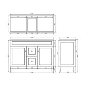 Sinclair Bathware Seraphina 1200mm Freestanding Double Vanity with Quartz Countertop