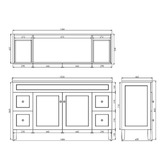 Sinclair Bathware Seraphina 1500mm Freestanding Double Vanity with Quartz Countertop