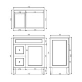 Sinclair Bathware Seraphina 750mm Freestanding Single Vanity with Quartz Countertop