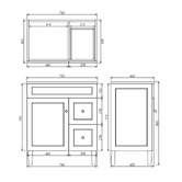 Sinclair Bathware Seraphina 750mm Freestanding Single Vanity with Quartz Countertop