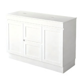 Sinclair Bathware Stefania 1200mm Matte White Freestanding Double Vanity with Stone Countertop