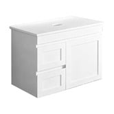Sinclair Bathware Stefania 750mm Matte White Wall Hung Single Vanity with Stone Countertop
