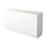 Sinclair Bathware Stefania 1500mm Matte White Freestanding Double Vanity with Stone Countertop