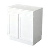 Sinclair Bathware Stefania 600mm Matte White Freestanding Single Vanity with Stone Countertop