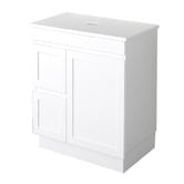 Sinclair Bathware Stefania 750mm Matte White Freestanding Single Vanity with Stone Countertop