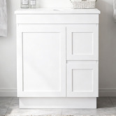 Sinclair Bathware Stefania 750mm Matte White Freestanding Single Vanity with Stone Countertop