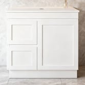 Sinclair Bathware Stefania 900mm Matte White Freestanding Single Vanity with Stone Countertop