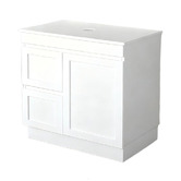 Sinclair Bathware Stefania 900mm Matte White Freestanding Single Vanity with Stone Countertop