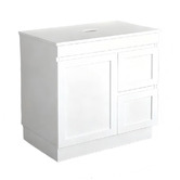 Sinclair Bathware Stefania 900mm Matte White Freestanding Single Vanity with Stone Countertop