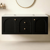 Sinclair Bathware Stevie 1200mm Wall Hung Double Vanity with Stone Countertop