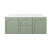 Sinclair Bathware Stevie 1200mm Wall Hung Double Vanity with Stone Countertop