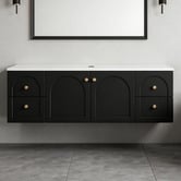 Sinclair Bathware Stevie 1500mm Wall Hung Single Vanity with Stone Countertop