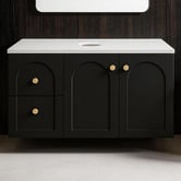 Sinclair Bathware Stevie 900mm Wall Hung Single Vanity with Stone Countertop