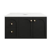 Sinclair Bathware Stevie 900mm Wall Hung Single Vanity with Stone Countertop