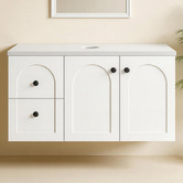 Sinclair Bathware Stevie 900mm Wall Hung Single Vanity with Stone Countertop