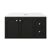 Sinclair Bathware Stevie 900mm Wall Hung Single Vanity with Stone Countertop